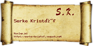 Serke Kristóf névjegykártya